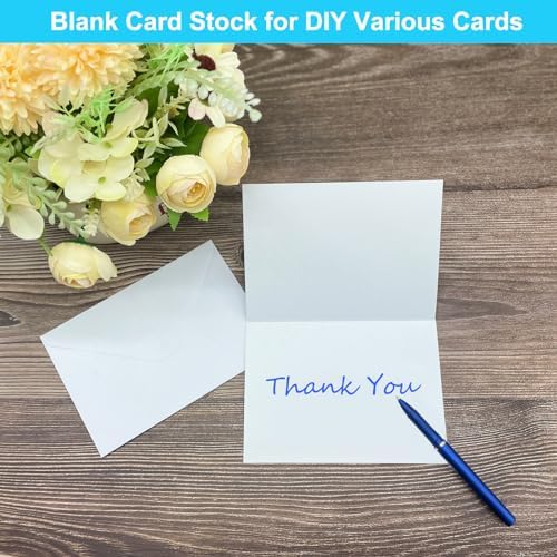 56 Pack Blank Cards and Envelopes 4.2 x 6.0 inches, White Blank Note Cards Greeting Card and Envelope Set, Folded Cardstock with Envelopes for DIY Greeting Card, Thank You Card, Invitations - Image 4